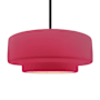 Justice Design Group Radiance 17" Wide Pendant with Cerise Shade Matte Black / Cerise