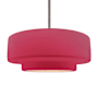 Justice Design Group Radiance 17" Wide Pendant with Cerise Shade Brushed Nickel / Cerise