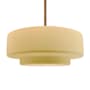 Justice Design Group Radiance 17" Wide LED Pendant with Muted Yellow Shade Brushed Brass / Muted Yellow