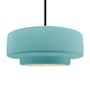 Justice Design Group Radiance 17" Wide Pendant with Reflecting Pool Shade Matte Black / Reflecting Pool