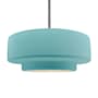 Justice Design Group Radiance 17" Wide Pendant with Reflecting Pool Shade Brushed Nickel / Reflecting Pool