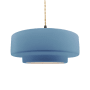 Justice Design Group Radiance 16" Wide LED Pendant with a Ceramic Sky Blue Shade Matte Black