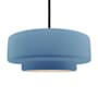 Justice Design Group Radiance 17" Wide LED Pendant with Sky Blue Shade Matte Black / Sky Blue
