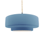 Justice Design Group Radiance 16" Wide LED Pendant with a Ceramic Sky Blue Shade Brushed Nickel