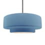Justice Design Group Radiance 17" Wide LED Pendant with Sky Blue Shade Brushed Nickel / Sky Blue
