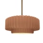Justice Design Group Radiance 15" Wide Pendant with a Ceramic Adobe Shade Polished Brass