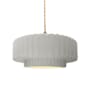 Justice Design Group Radiance 15" Wide Pendant with a Ceramic Bisque Shade Polished Brass