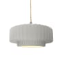 Justice Design Group Radiance 15" Wide Pendant with a Ceramic Bisque Shade Brushed Nickel