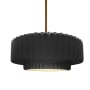 Justice Design Group Radiance 15" Wide LED Pendant with a Ceramic Gloss Black Shade Polished Brass