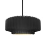 Justice Design Group Radiance 15" Wide LED Pendant with a Ceramic Gloss Black Shade Matte Black