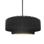 Justice Design Group Radiance 15" Wide LED Pendant with a Ceramic Gloss Black Shade Brushed Nickel