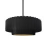 Justice Design Group Radiance 15" Wide Pendant with a Ceramic Carbon Matte Black and Champagne Gold Shade Matte Black