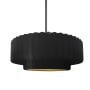 Justice Design Group Radiance 15" Wide LED Pendant with a Ceramic Carbon Matte Black and Champagne Gold Shade Brushed Nickel