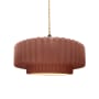 Justice Design Group Radiance 15" Wide Pendant with a Ceramic Canyon Clay Shade Matte Black