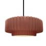 Justice Design Group Radiance 15" Wide LED Pendant with a Ceramic Canyon Clay Shade Matte Black