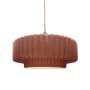 Justice Design Group Radiance 15" Wide Pendant with a Ceramic Canyon Clay Shade Brushed Nickel