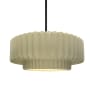 Justice Design Group Radiance 15" Wide LED Pendant with a Ceramic Vanilla Gloss Shade Matte Black