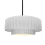 Justice Design Group Radiance 15" Wide LED Pendant with a Ceramic Gloss White Shade Matte Black