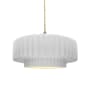 Justice Design Group Radiance 15" Wide Pendant with a Ceramic Gloss White Shade Brushed Nickel