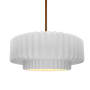 Justice Design Group Radiance 15" Wide Pendant with a Ceramic Gloss White Shade Polished Brass