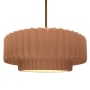 Justice Design Group Radiance 16" Wide LED Pendant with a Ceramic Adobe Shade Polished Brass