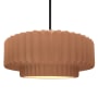 Justice Design Group Radiance 16" Wide LED Pendant with a Ceramic Adobe Shade Matte Black
