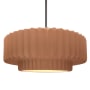 Justice Design Group Radiance 16" Wide LED Pendant with a Ceramic Adobe Shade Brushed Nickel