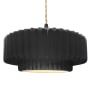 Justice Design Group Radiance 16" Wide LED Pendant with a Ceramic Gloss Black and White Shade Matte Black