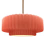 Justice Design Group Radiance 16" Wide Pendant with a Ceramic Gloss Blush Shade Polished Brass