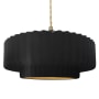 Justice Design Group Radiance 16" Wide LED Pendant with a Ceramic Carbon Matte Black and Champagne Gold Shade Polished Brass