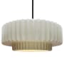 Justice Design Group Radiance 16" Wide LED Pendant with a Ceramic Matte White Shade Matte Black