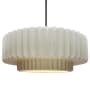 Justice Design Group Radiance 16" Wide LED Pendant with a Ceramic Matte White Shade Brushed Nickel