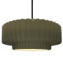 Justice Design Group Radiance 16" Wide Pendant with a Ceramic Matte Green Shade Matte Black