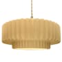Justice Design Group Radiance 16" Wide LED Pendant with Muted Yellow Shade and Beige Twisted Cord Brushed Brass