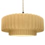 Justice Design Group Radiance 16" Wide LED Pendant with Muted Yellow Shade and Beige Twisted Cord Matte Black