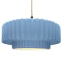 Justice Design Group Radiance 16" Wide LED Pendant with a Ceramic Sky Blue Shade Matte Black