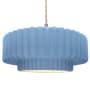 Justice Design Group Radiance 16" Wide LED Pendant with a Ceramic Sky Blue Shade Brushed Nickel
