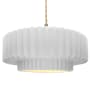 Justice Design Group Radiance 16" Wide Pendant with a Ceramic Gloss White Shade Polished Brass
