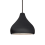 Justice Design Group Radiance 8" Wide LED Mini Pendant with a Ceramic Gloss Black Shade Brushed Nickel