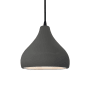 Justice Design Group Radiance 8" Wide LED Mini Pendant with a Ceramic Gloss Grey Shade Matte Black