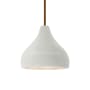 Justice Design Group Radiance 8" Wide LED Mini Pendant with a Ceramic Matte White Shade Brushed Nickel