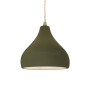 Justice Design Group Radiance 8" Wide LED Mini Pendant with a Ceramic Matte Green Shade Antique Brass