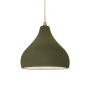 Justice Design Group Radiance 8" Wide LED Mini Pendant with a Ceramic Matte Green Shade Brushed Nickel