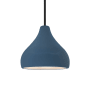 Justice Design Group Radiance 8" Wide LED Mini Pendant with a Ceramic Midnight Sky Shade Matte Black