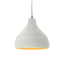 Justice Design Group Radiance 8" Wide Mini Pendant with a Ceramic Matte White and Champagne Gold Shade Brushed Nickel