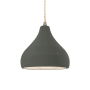 Justice Design Group Radiance 8" Wide LED Mini Pendant with a Ceramic Pewter Green Shade Antique Brass