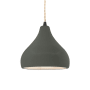 Justice Design Group Radiance 8" Wide LED Mini Pendant with a Ceramic Pewter Green Shade Matte Black