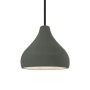 Justice Design Group Radiance 8" Wide Mini Pendant with a Ceramic Pewter Green Shade Matte Black