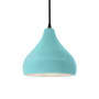 Justice Design Group Radiance 8" Wide LED Mini Pendant with a Ceramic Reflecting Pool Shade Matte Black