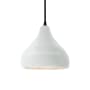 Justice Design Group Radiance 8" Wide Mini Pendant with a Ceramic Gloss White Shade Matte Black